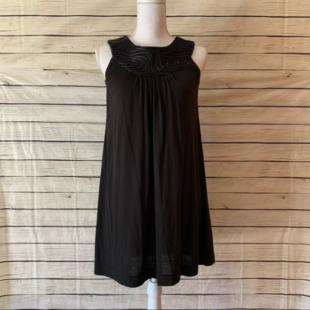 BB Dakota Black Linen A-Line Mini Dress